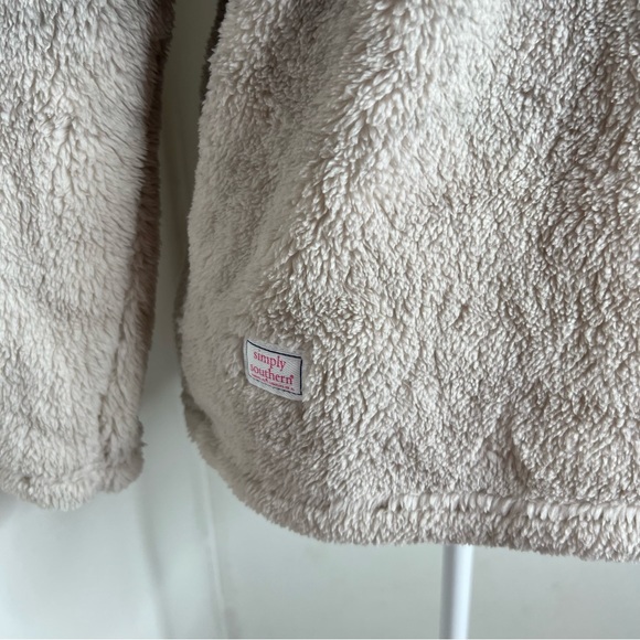 SIMPLY SOUTHERN Classic Ombré Grey Sherpa Long Sleeve Sweatshirt Size M - Picture 5 of 14